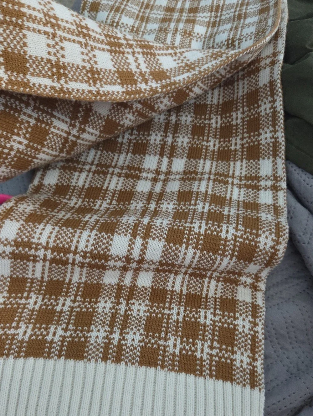 Timberland Plaid Knit Scarf